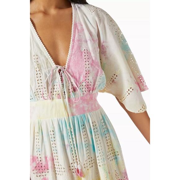 HEMANT & NANDITA multicolor cotton Amara Broderie Anglaise Maxi Dress size XS - Picture 2 of 14